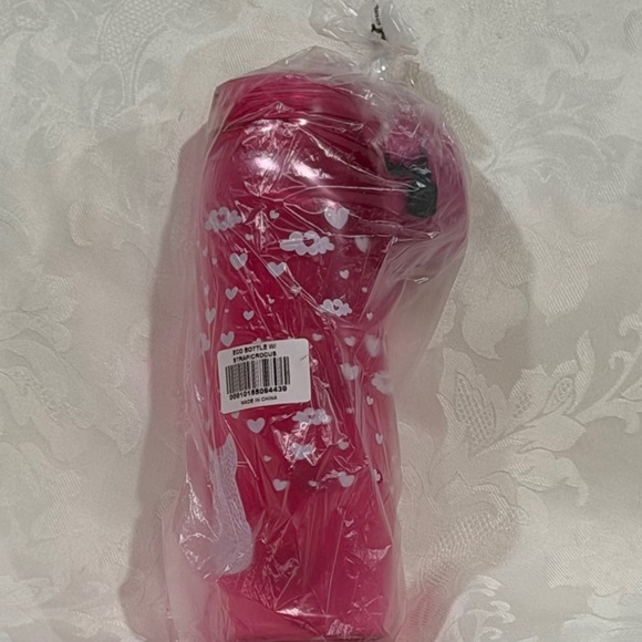 NEW (NIP) Tupperware Pink Eco Water Bottle with Hearts Design - Picture 5 of 7